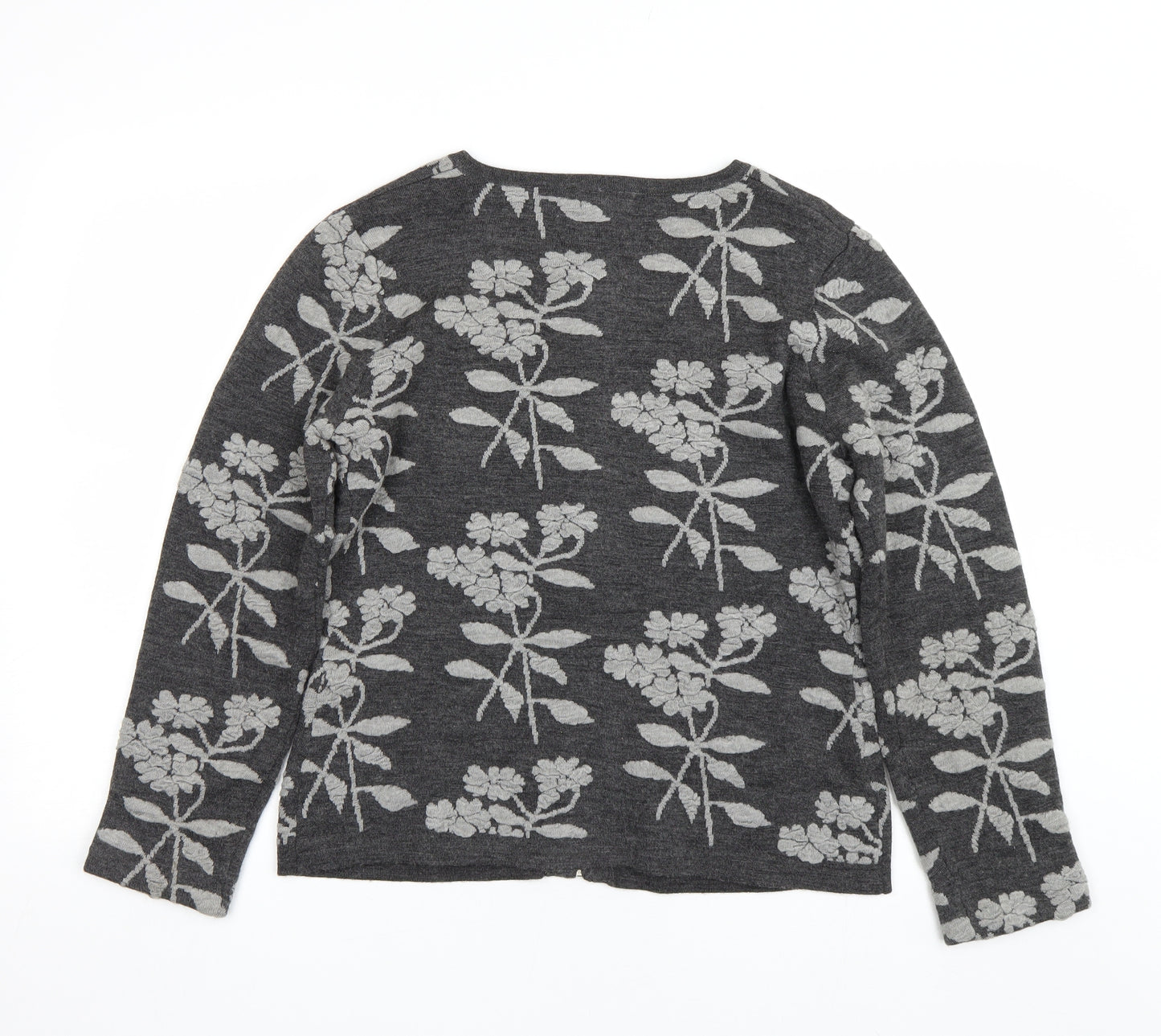 Alexon Womens Grey Floral  Full Zip Jumper Size M