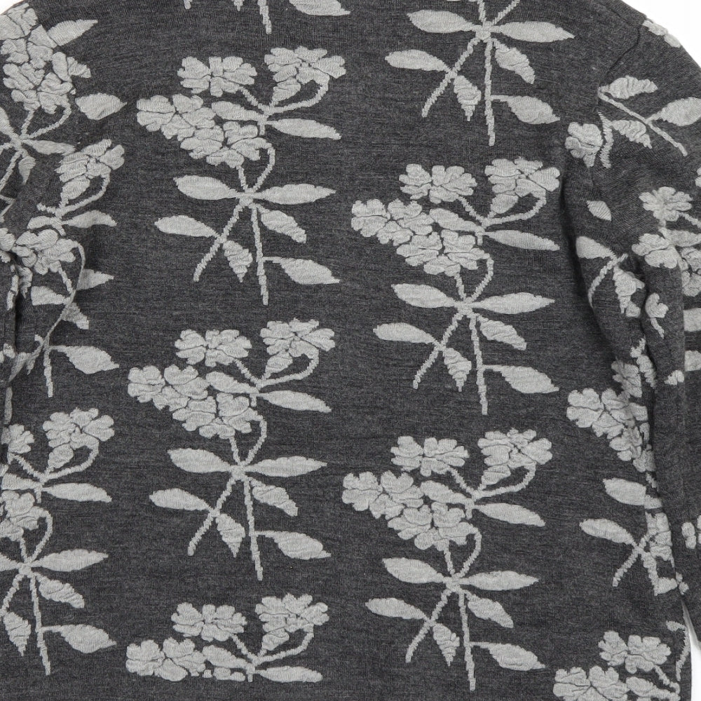 Alexon Womens Grey Floral  Full Zip Jumper Size M
