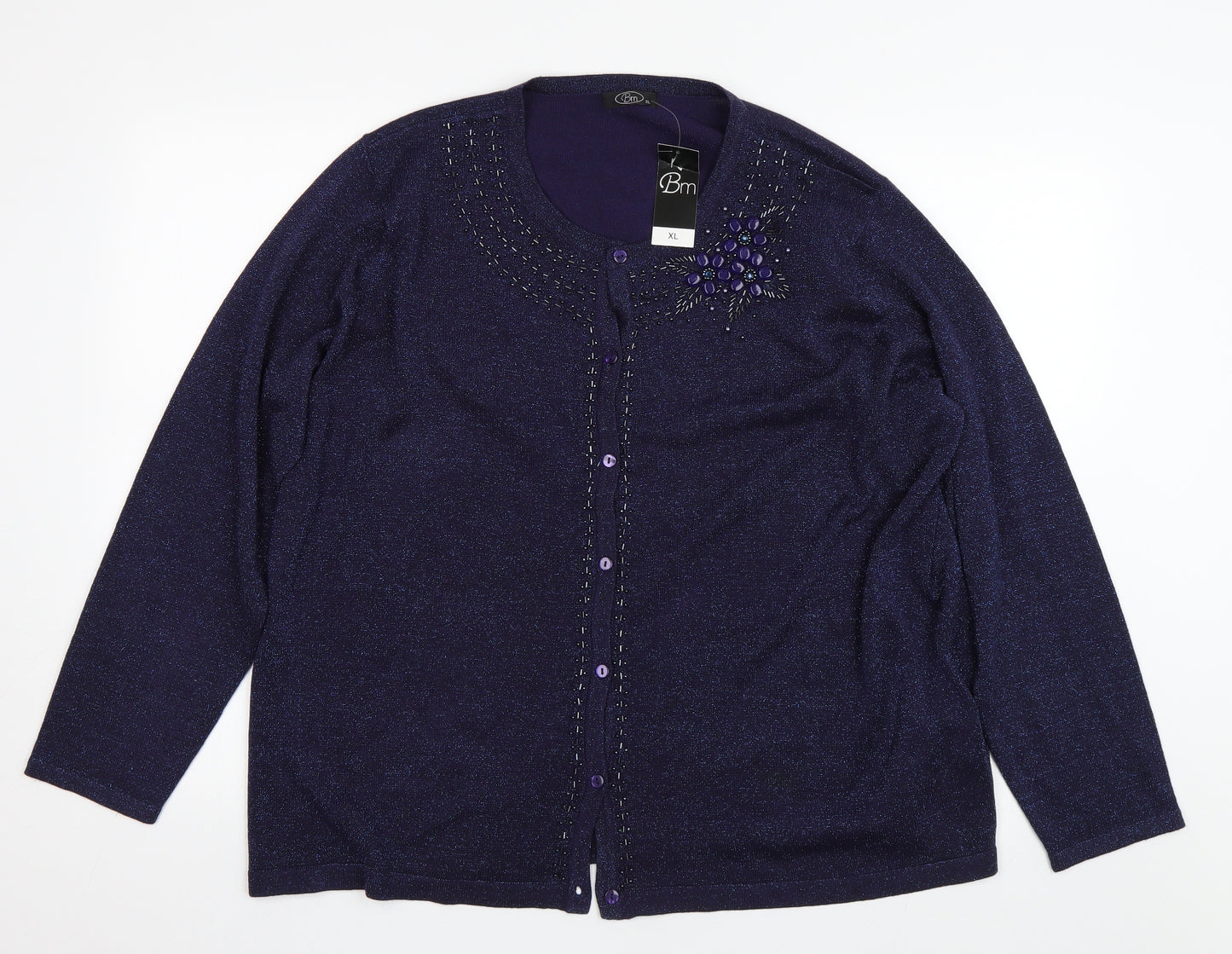 BM Womens Blue   Cardigan Jumper Size XL