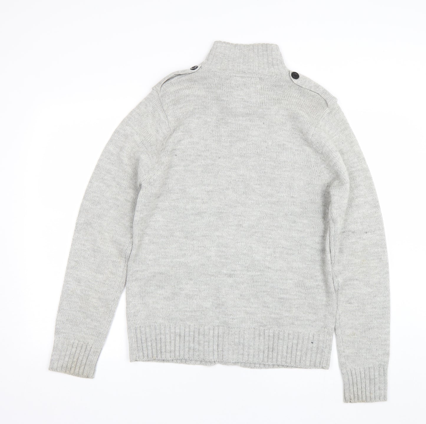 Dissident Mens Grey   Cardigan Jumper Size S