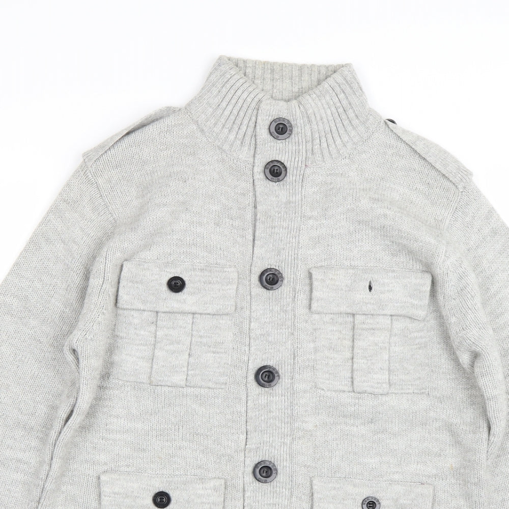 Dissident Mens Grey   Cardigan Jumper Size S