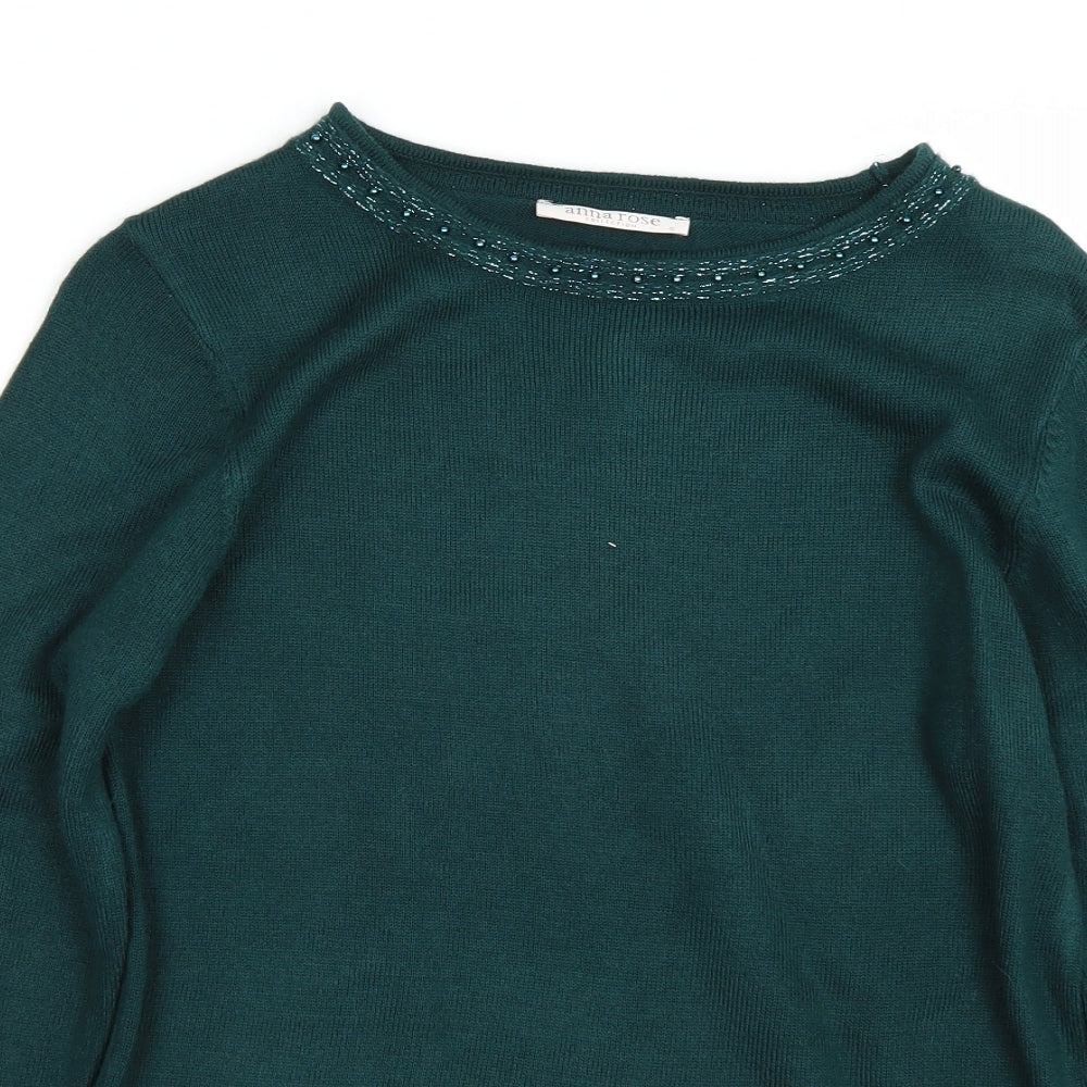 Anna Rose Womens Green   Pullover Jumper Size S