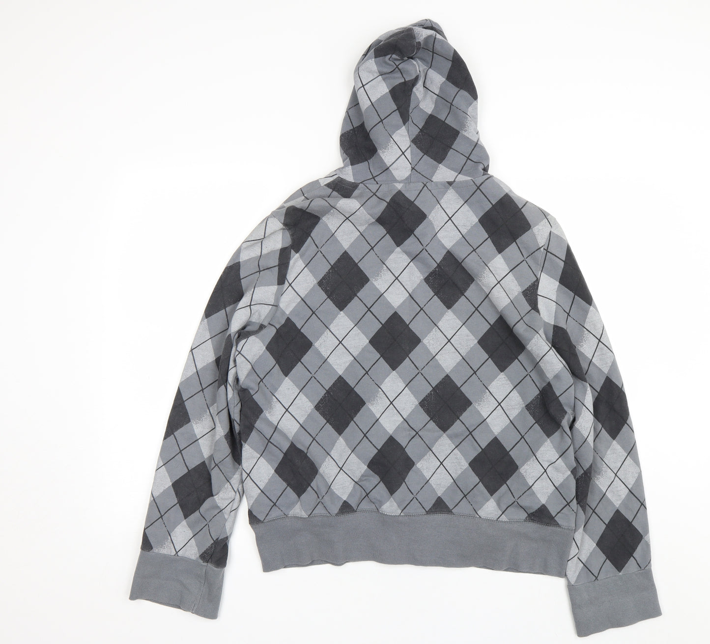 New Look Womens Grey Argyle/Diamond  Full Zip Hoodie Size 18