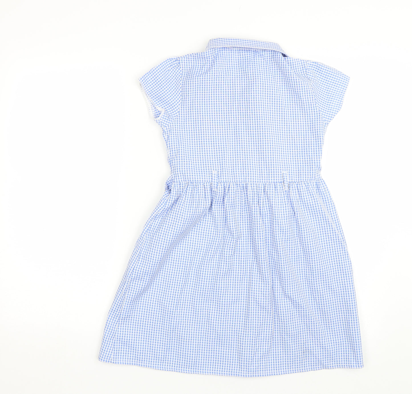TU Girls Blue Check  Shirt Dress  Size 8 Years  - School uniform