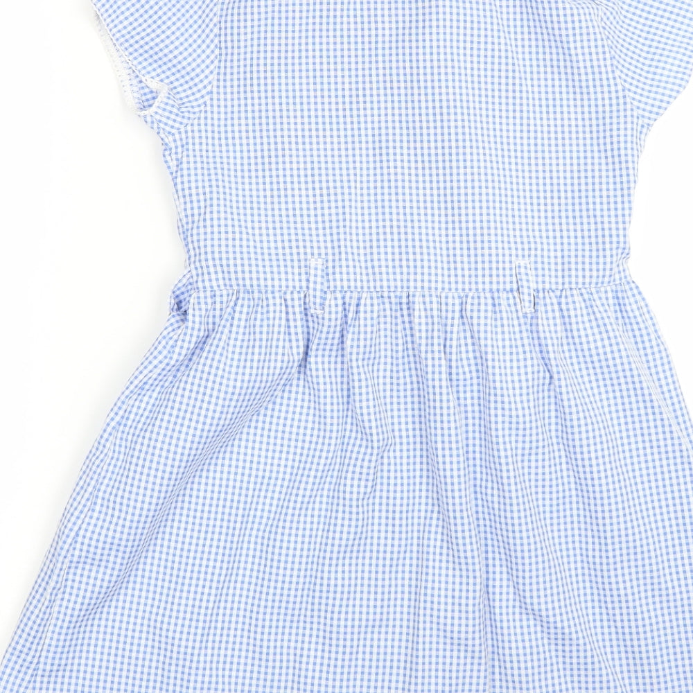 TU Girls Blue Check  Shirt Dress  Size 8 Years  - School uniform