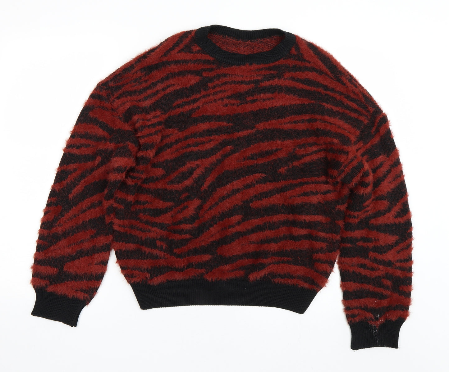 New Look Womens Red Striped  Pullover Jumper Size M