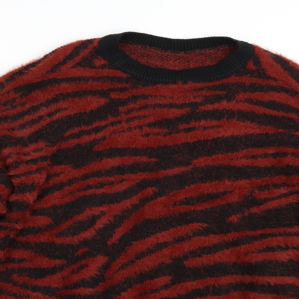 New Look Womens Red Striped  Pullover Jumper Size M