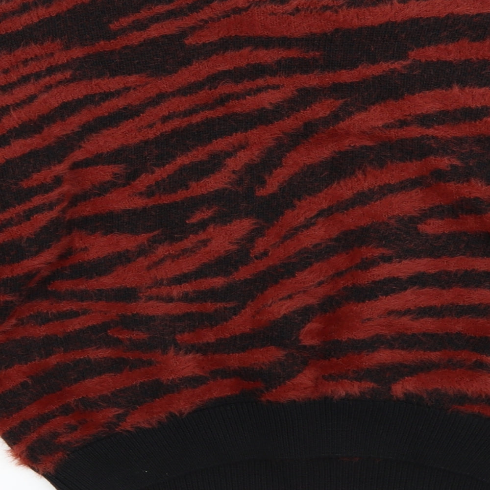 New Look Womens Red Striped  Pullover Jumper Size M
