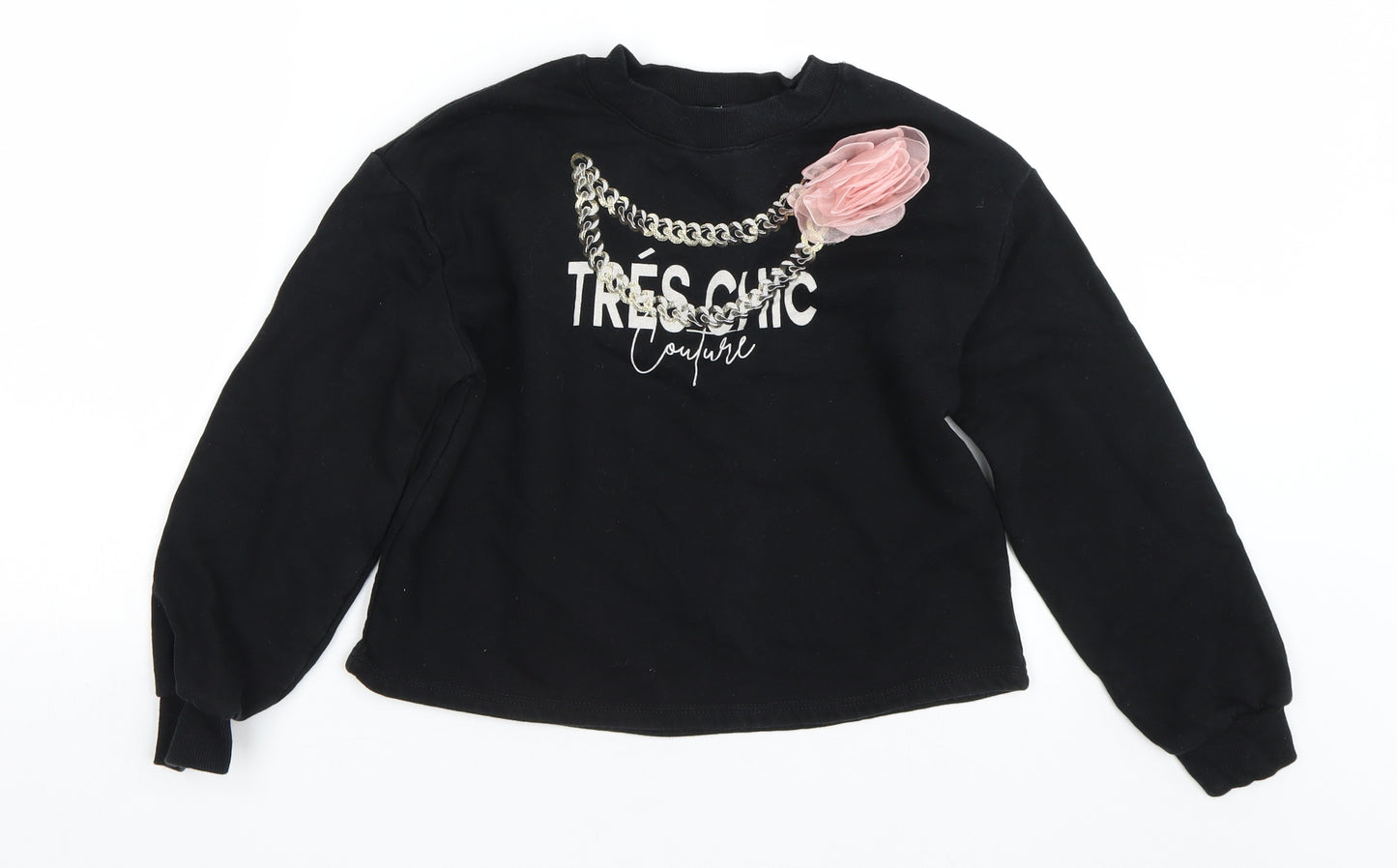River Island Girls Black   Pullover Sweatshirt Size 9-10 Years