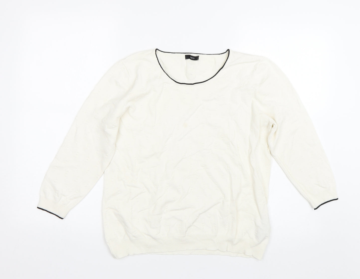 M&Co Womens White   Pullover Jumper Size 16