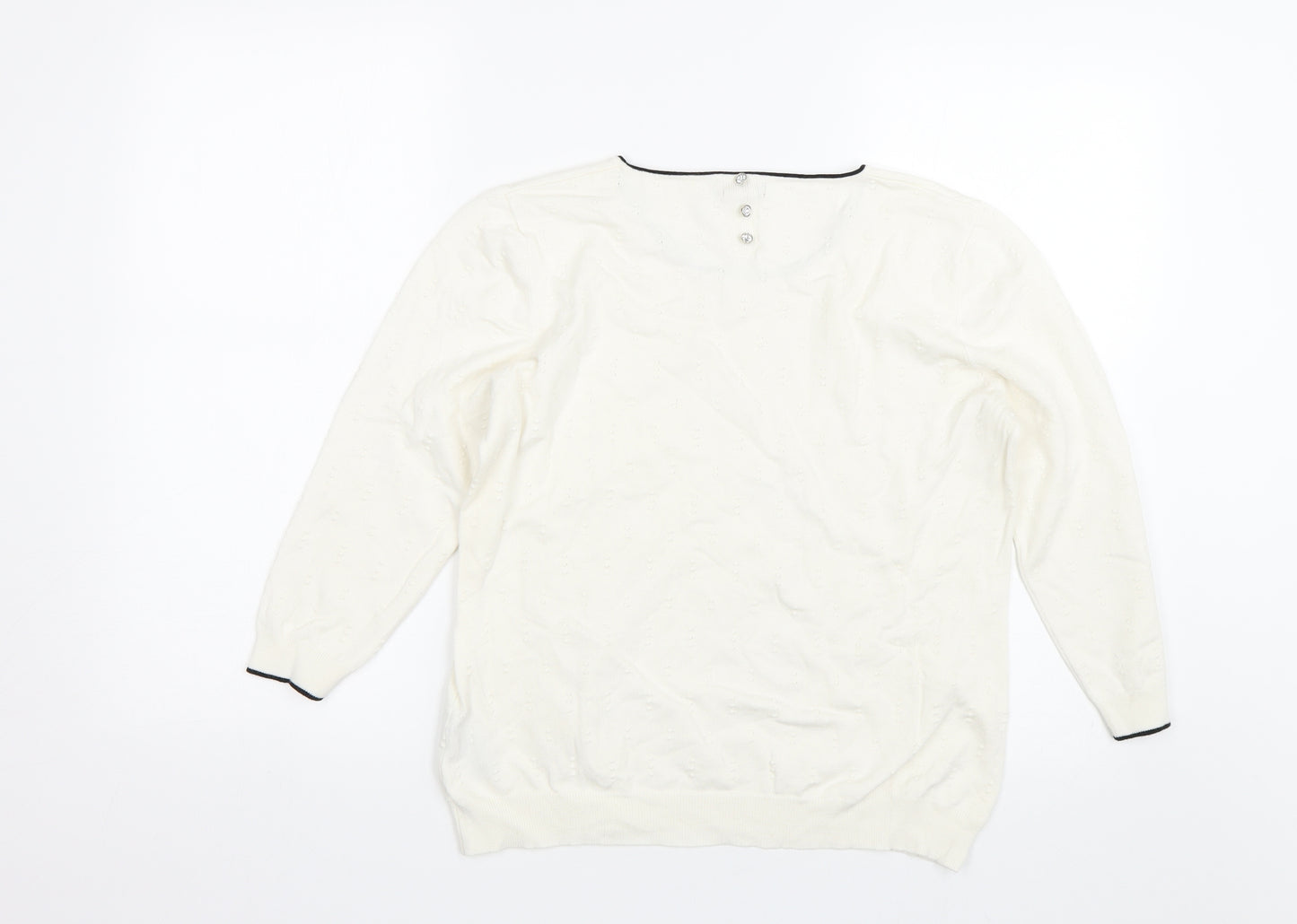 M&Co Womens White   Pullover Jumper Size 16