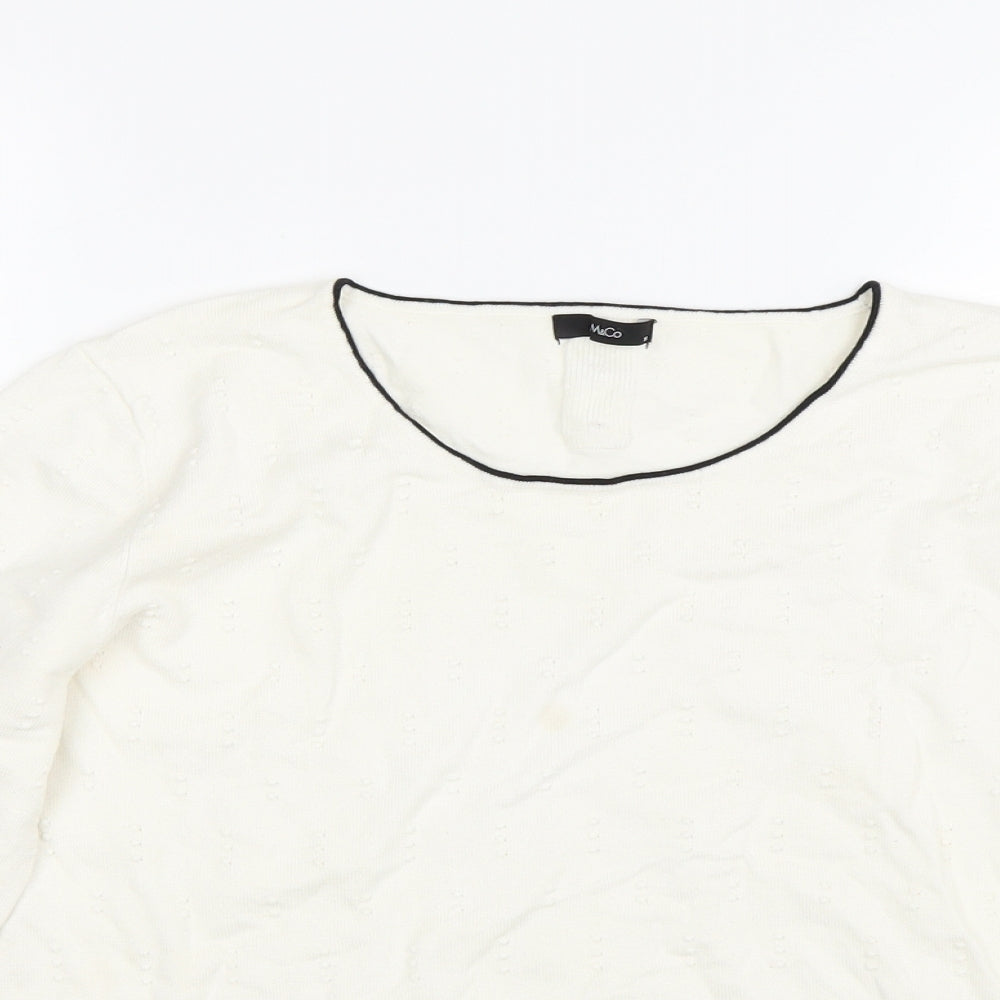 M&Co Womens White   Pullover Jumper Size 16