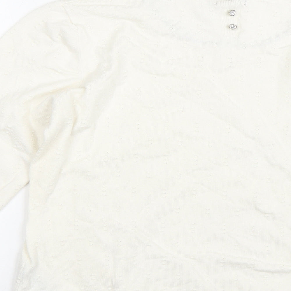 M&Co Womens White   Pullover Jumper Size 16