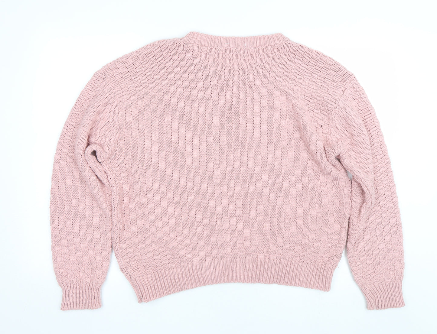 be jealous Womens Pink Check  Pullover Jumper Size XL