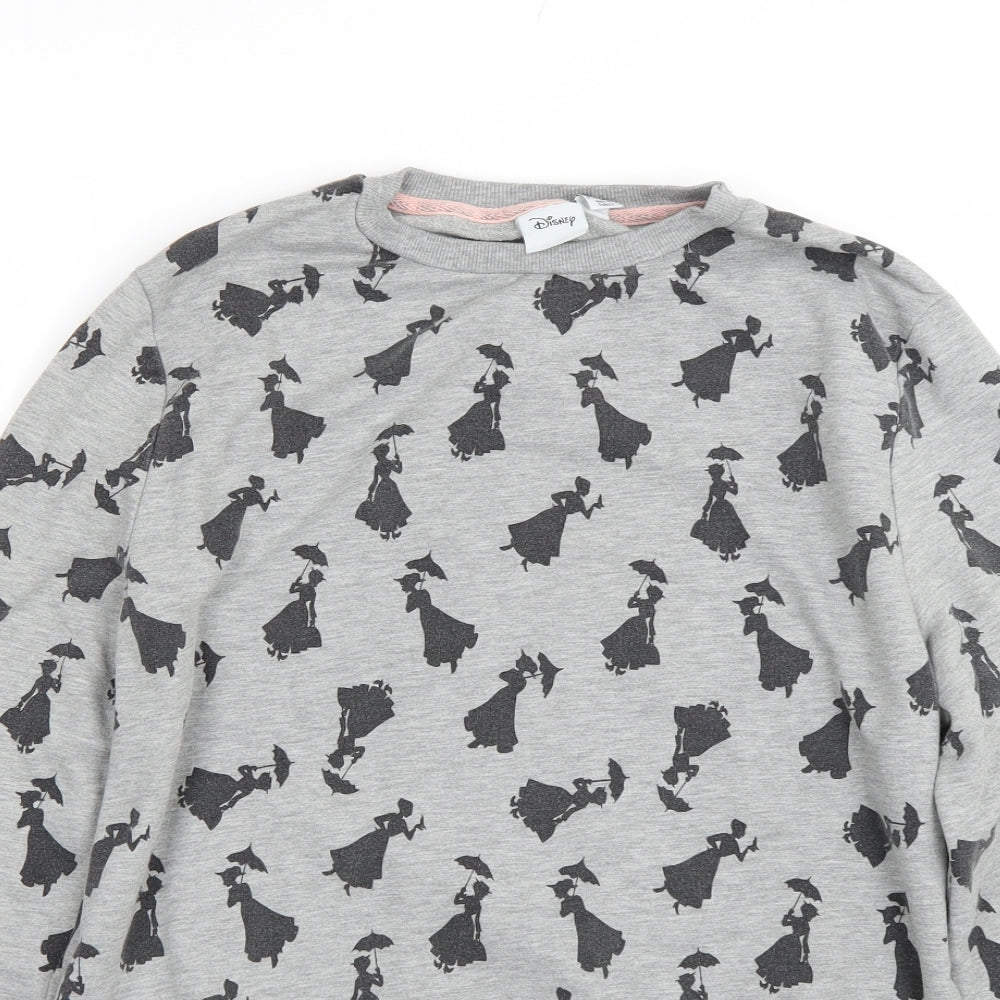 Primark Womens Grey Polka Dot  Pullover Sweatshirt Size 12  - Disney
