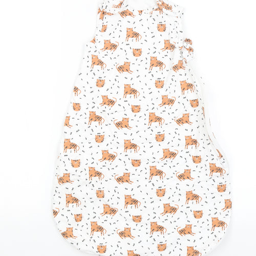 John Lewis Baby White   Babygrow One-Piece Size 3-6 Months  - Tigers