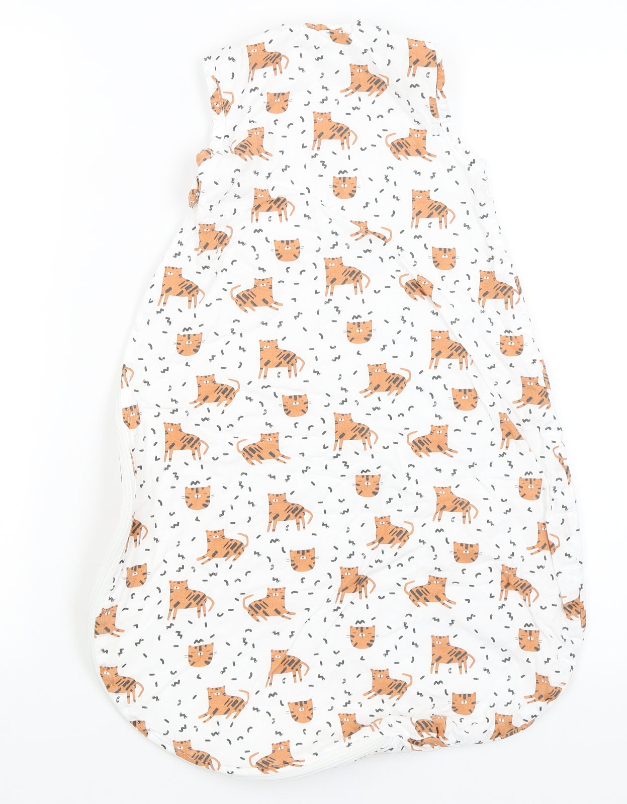 John Lewis Baby White   Babygrow One-Piece Size 3-6 Months  - Tigers