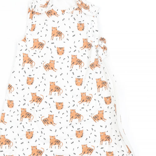 John Lewis Baby White   Babygrow One-Piece Size 3-6 Months  - Tigers