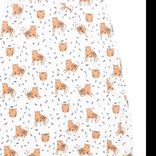 John Lewis Baby White   Babygrow One-Piece Size 3-6 Months  - Tigers