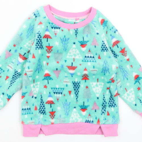 TU Girls Green Solid  Top Pyjama Set Size 2-3 Years  - Christmas Trees