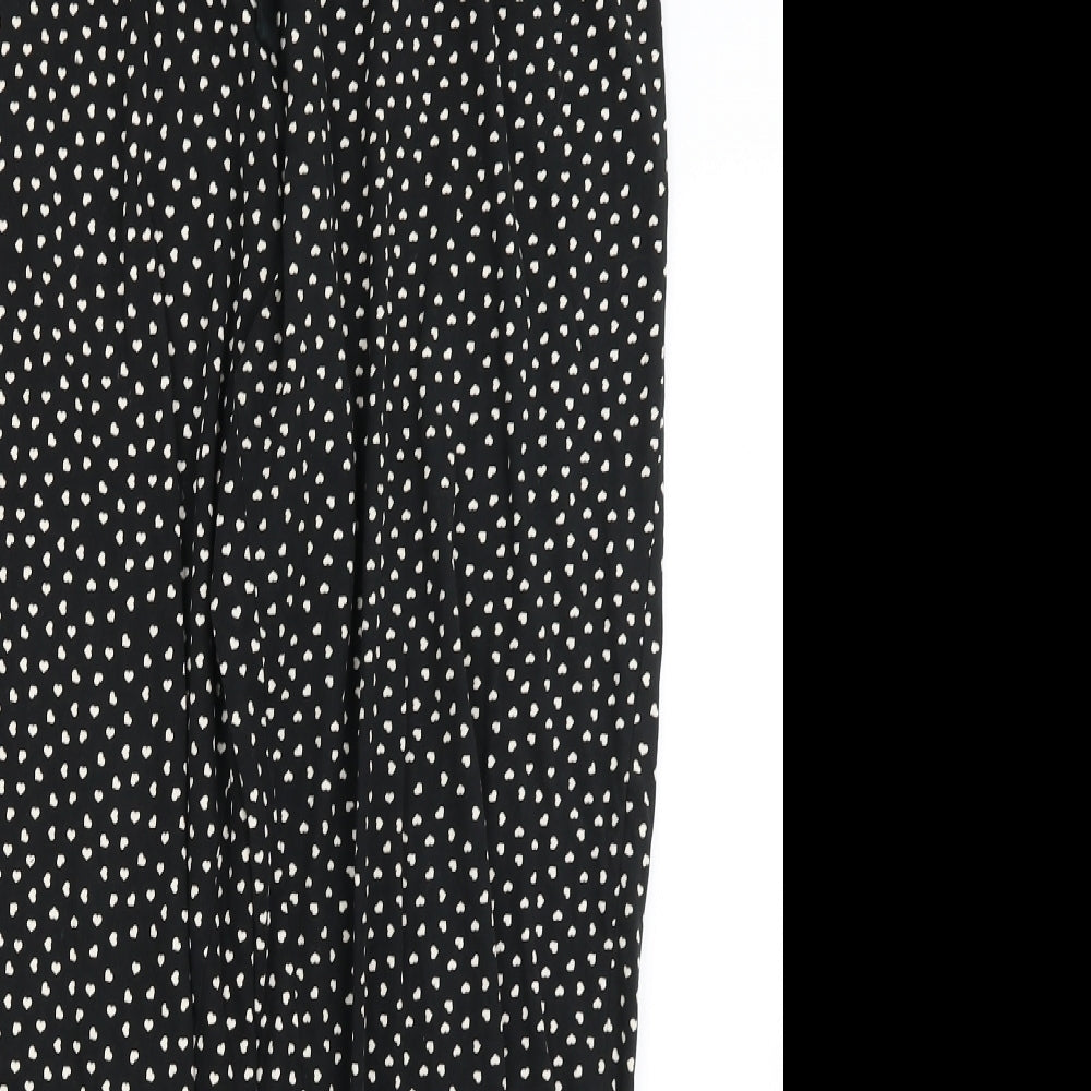 NEXT Womens Black Solid  Capri Pyjama Pants Size M  - Hearts