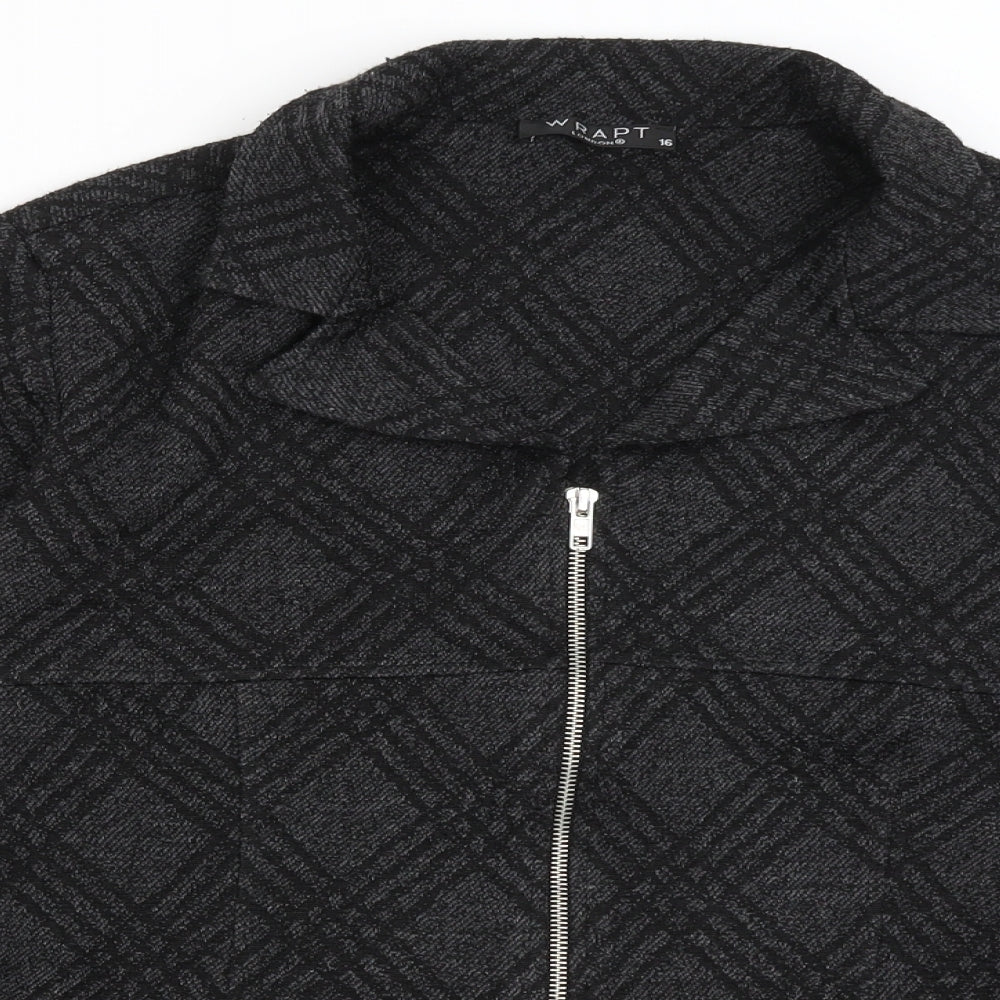 Wrapt Womens Black   Jacket Blazer Size 16
