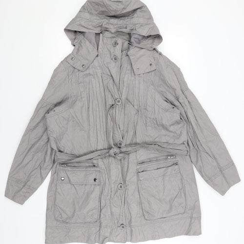M&S Womens Grey   Rain Coat Coat Size XL