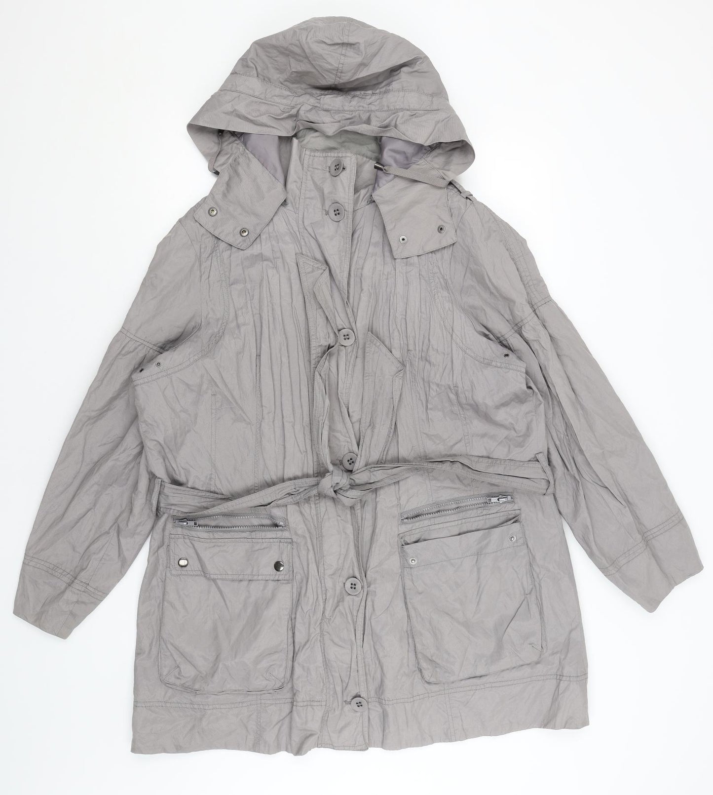M&S Womens Grey   Rain Coat Coat Size XL