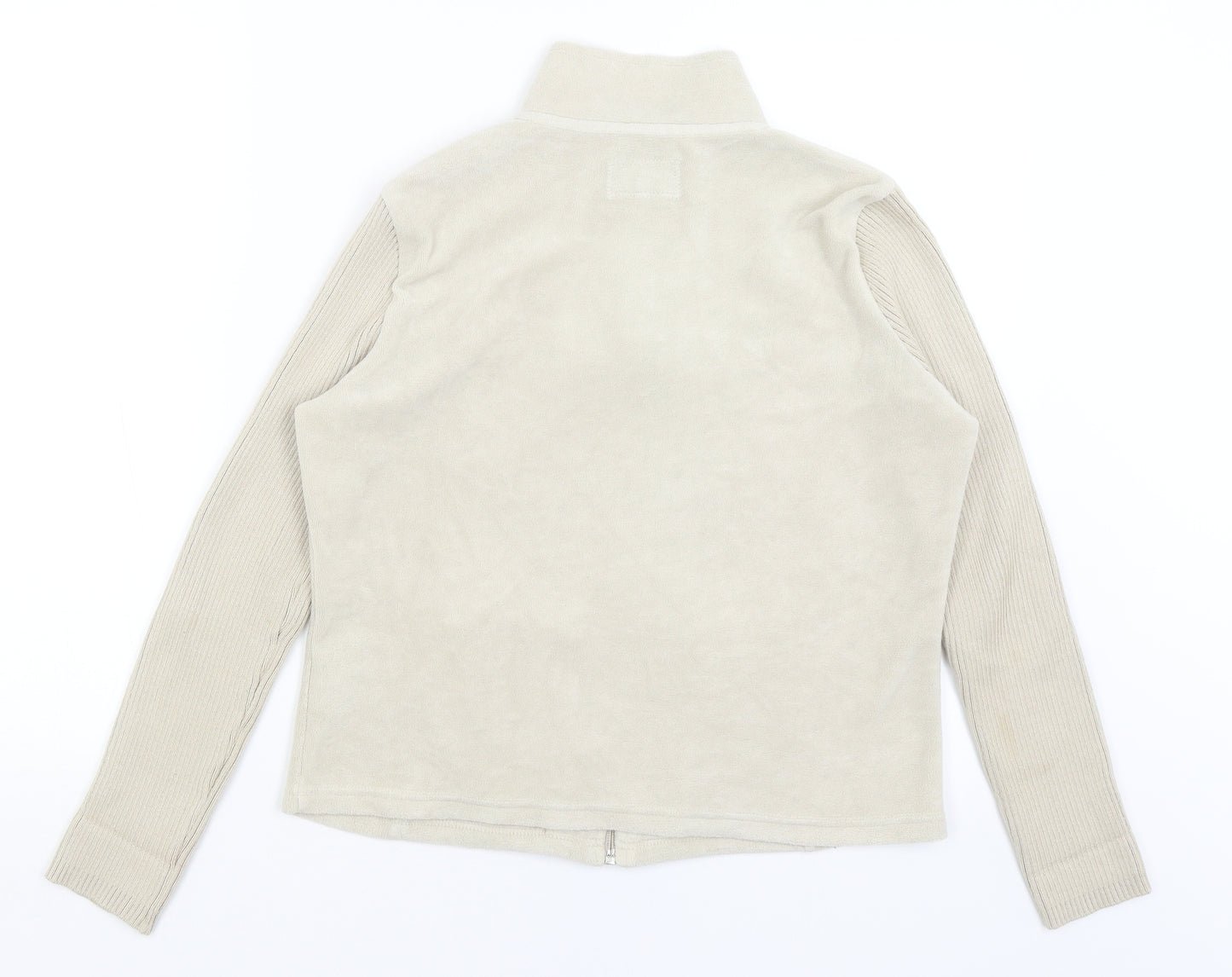 Per Una Womens Beige   Full Zip Jumper Size M
