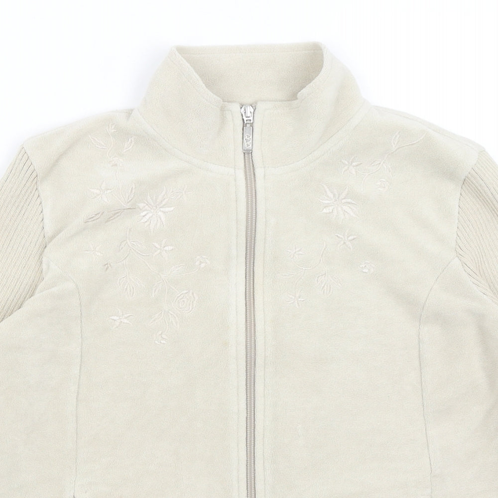 Per Una Womens Beige   Full Zip Jumper Size M