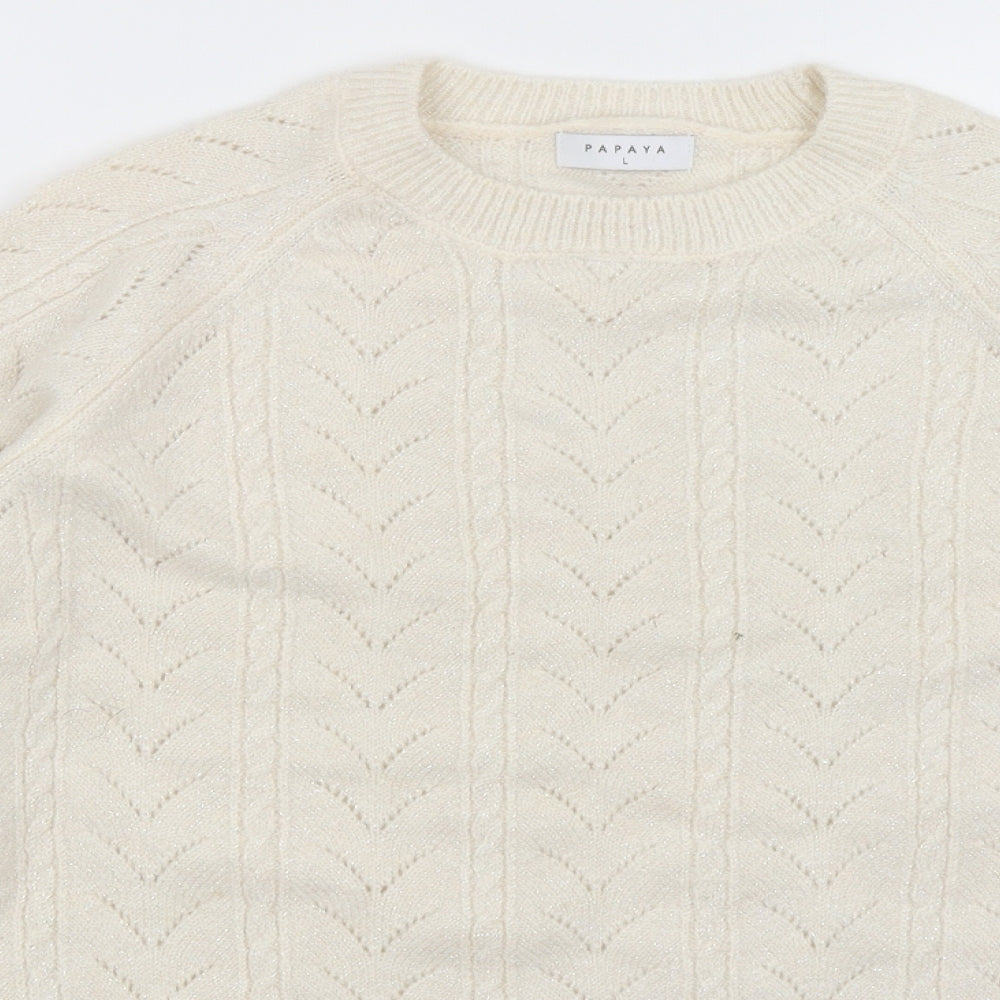 Papaya Womens Ivory   Pullover Jumper Size L