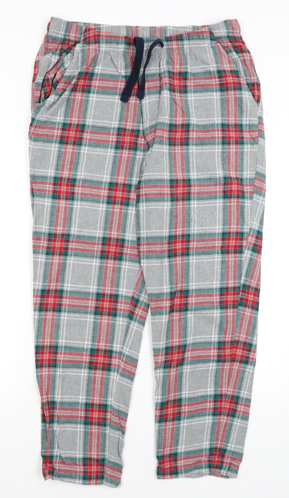 M&S Mens Grey Plaid   Pyjama Pants Size L
