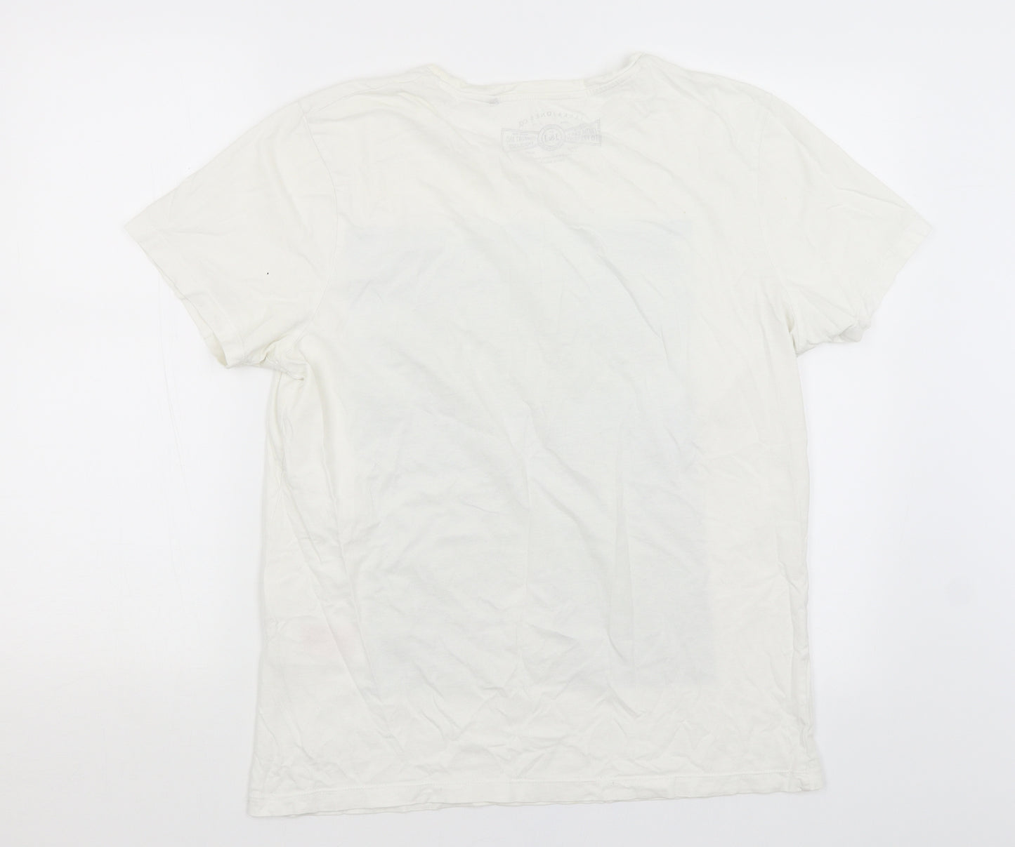 Jack Jones Mens White    T-Shirt Size L