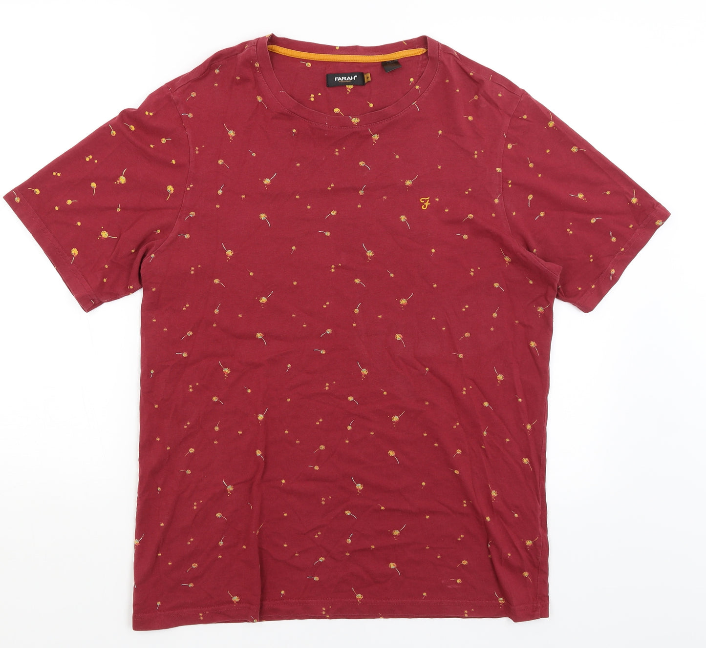 Farah Mens Red Floral   T-Shirt Size M