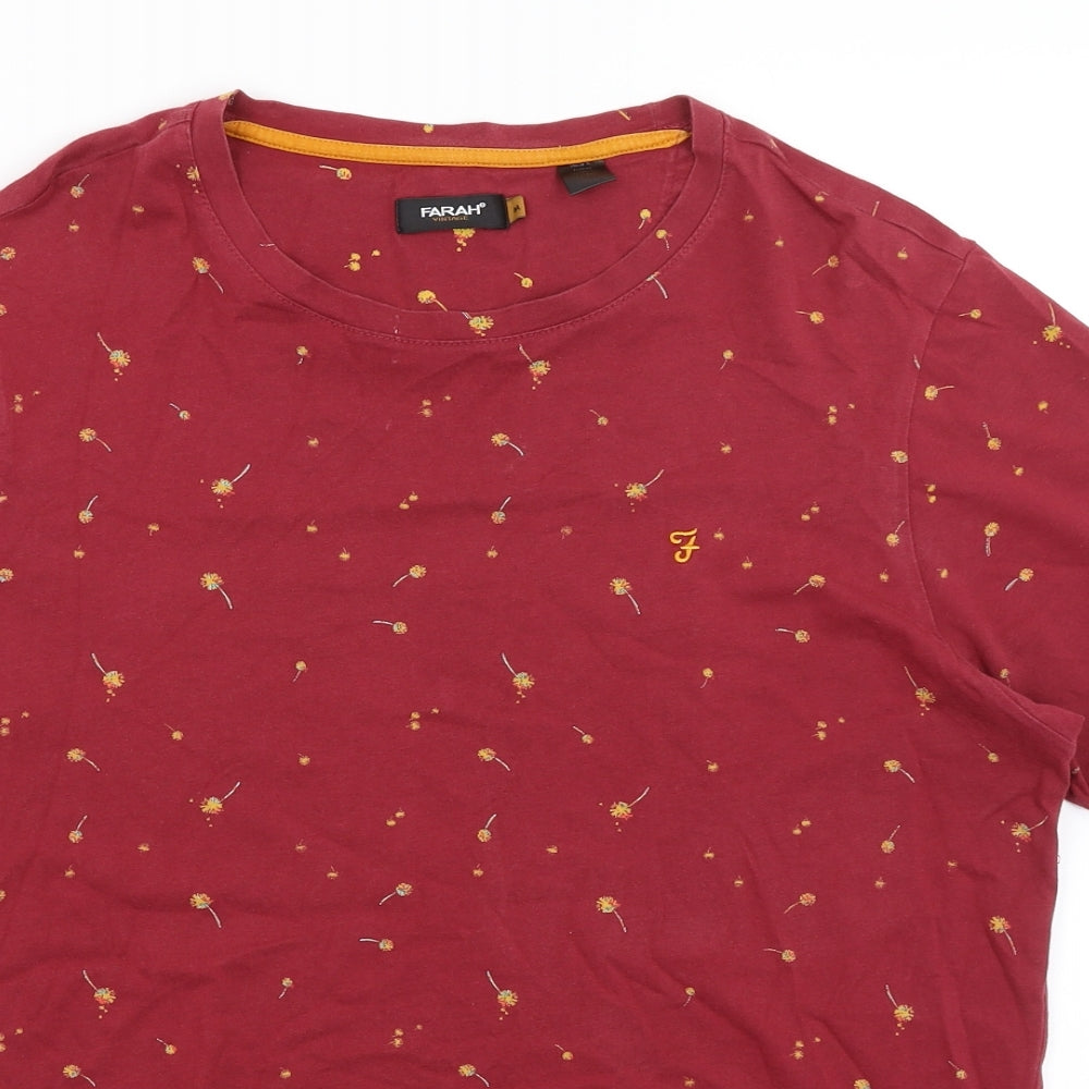 Farah Mens Red Floral   T-Shirt Size M