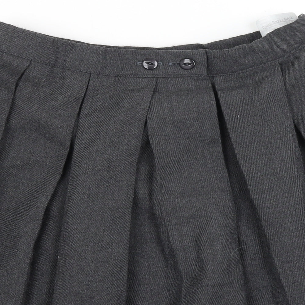 Four Owls Girls Grey   Pleated Skirt Size L