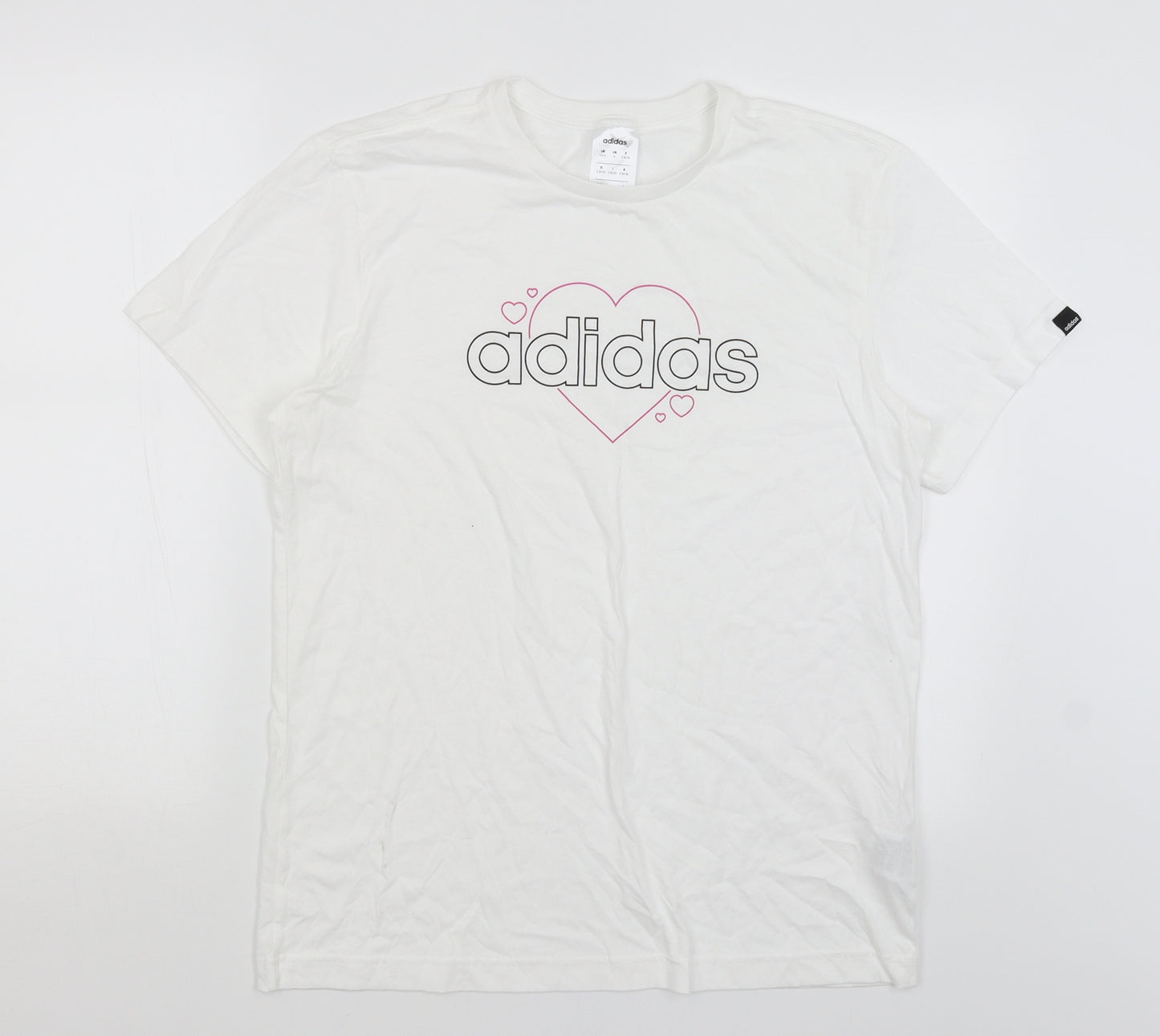 adidas Womens White   Basic T-Shirt Size 10