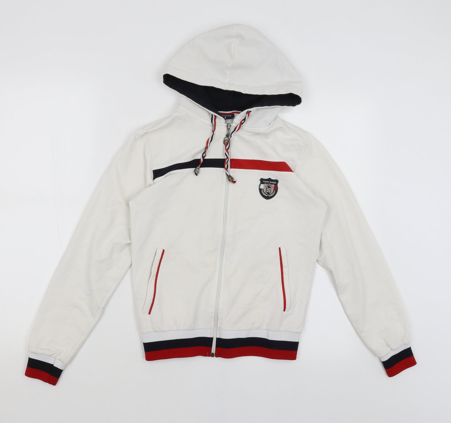 Tommy Hilfiger Womens White   Full Zip Hoodie Size S