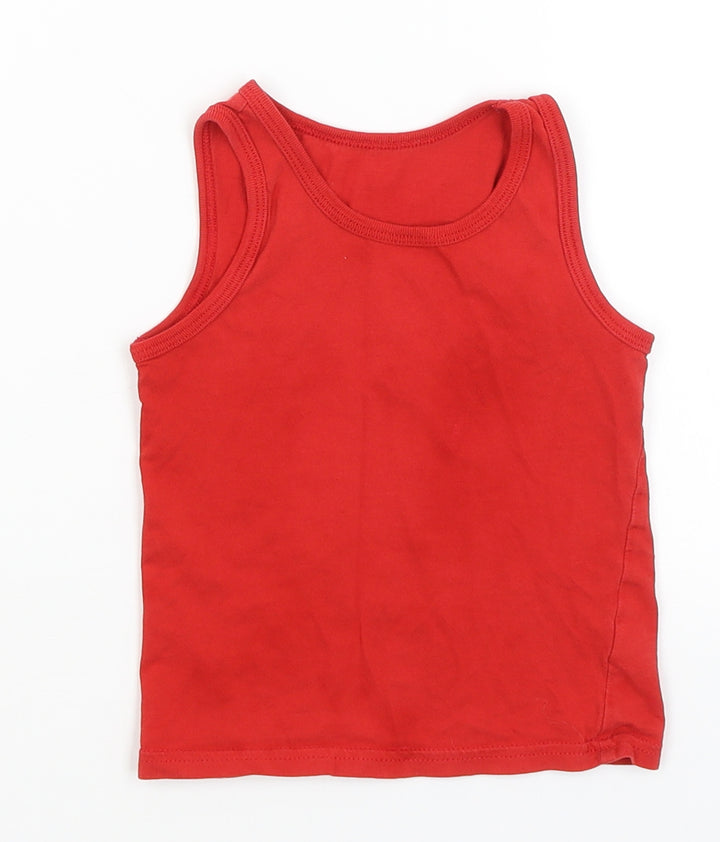 George Boys Red Basic Tank Size 3-4 Years