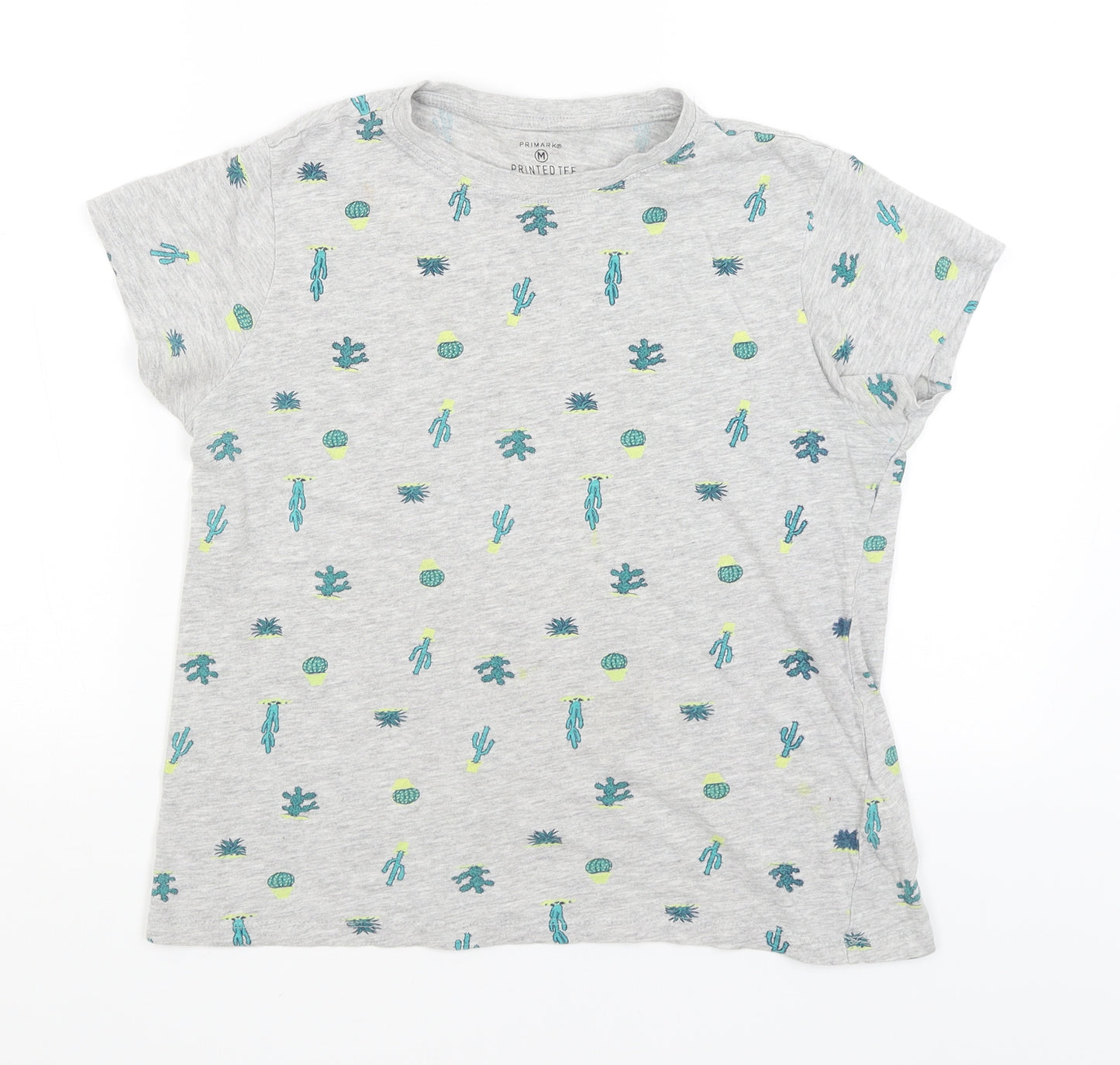 Primark Womens Grey   Basic T-Shirt Size M  - Cacti