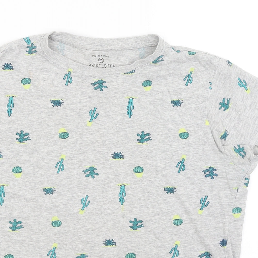 Primark Womens Grey   Basic T-Shirt Size M  - Cacti