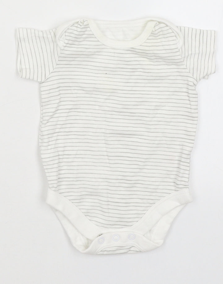 TU Baby White Striped Romper One-Piece Size 0-3 Months
