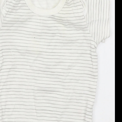 TU Baby White Striped  Romper One-Piece Size 0-3 Months