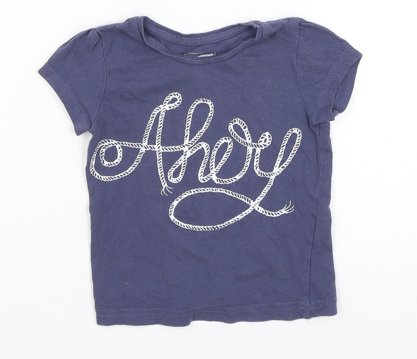 Young Dimension Girls Blue   Basic T-Shirt Size 2-3 Years  - Ahoy