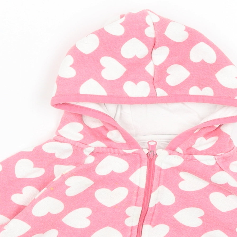 Joe Fresh Baby Pink   Full Zip Jumper Size 12-18 Months  - Hearts