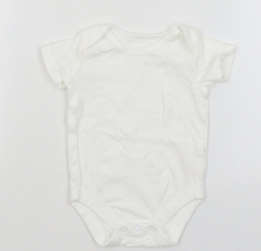 Front view of Tu Baby White Romper One-Piece, size 0-3, Months