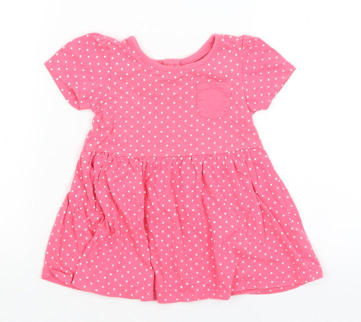 Young Dimension Baby Pink Spotted Fit & Flare Size 18-24 Months