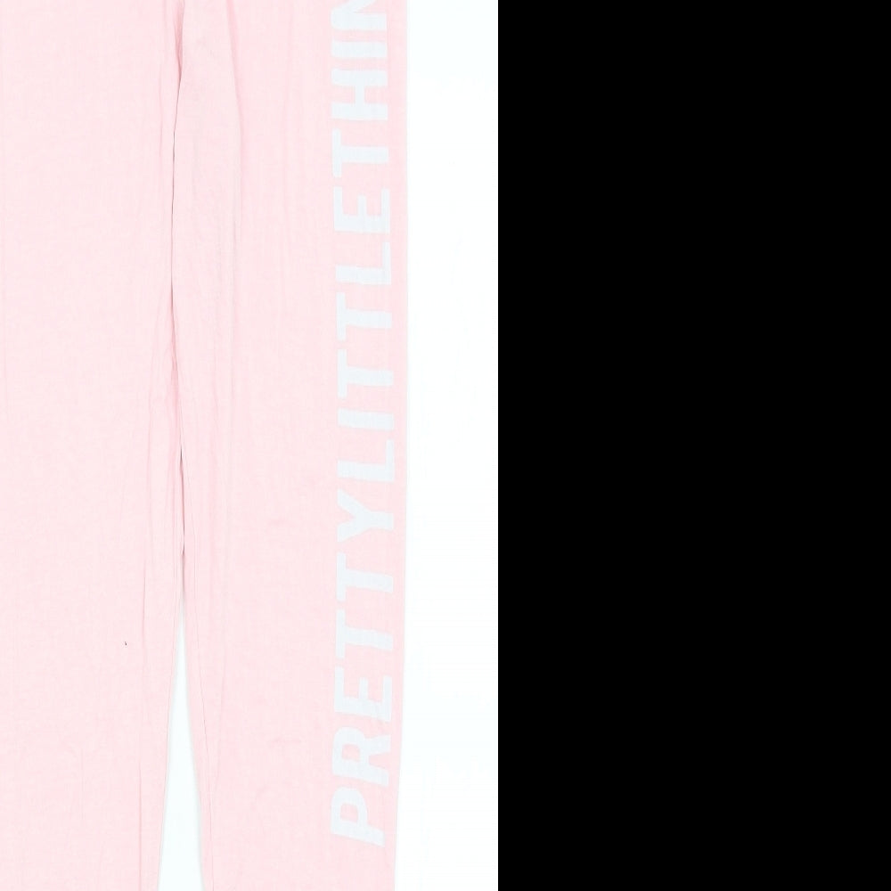 Pretty Little Thing Womens Pink   Capri Leggings Size 8 L27.5 in