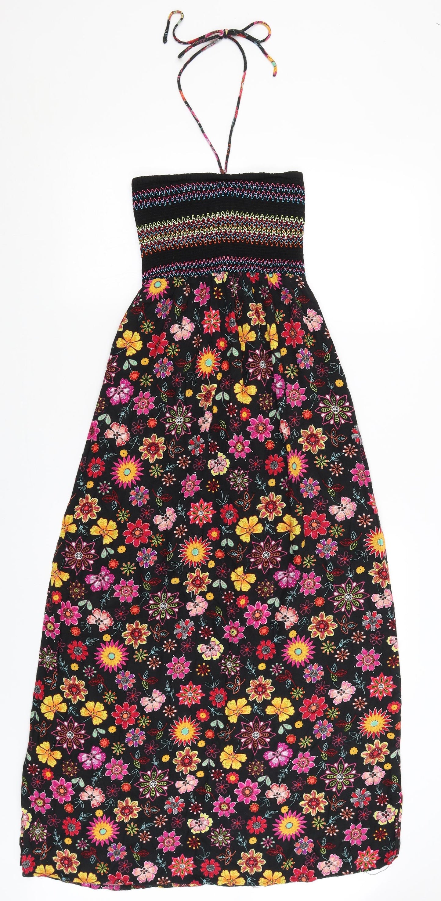 George Womens Black Floral  Fit & Flare  Size 8