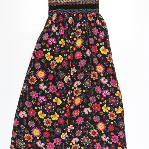 George Womens Black Floral  Fit & Flare  Size 8